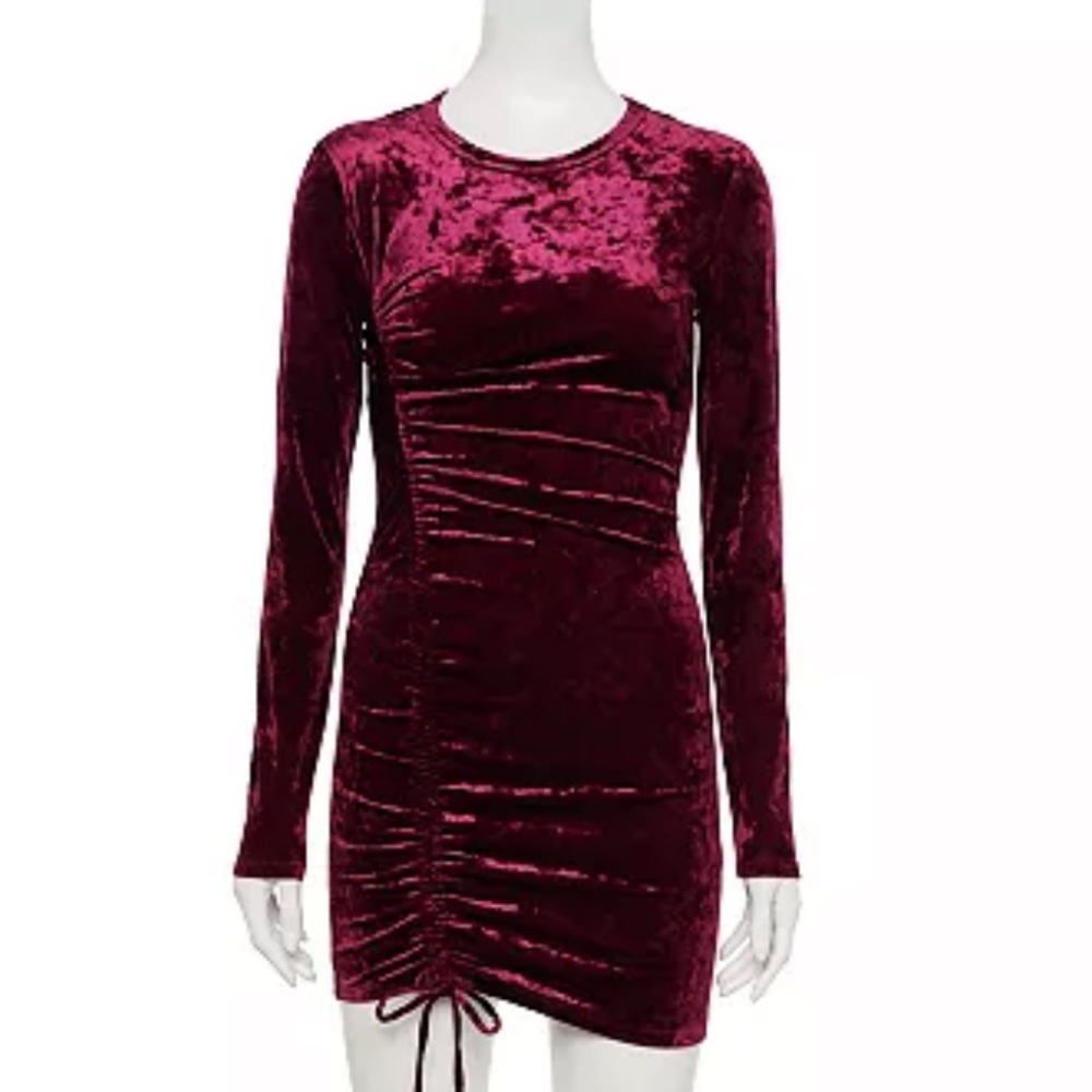 Red velvet bodycon dress